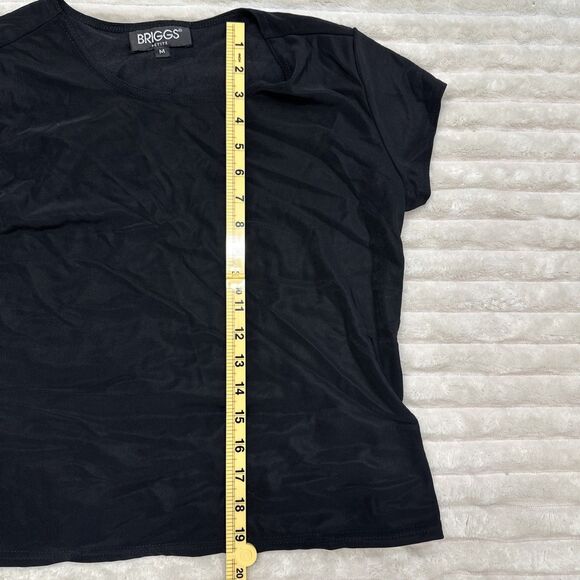 Briggs Womens Black Tshirt Size Petite Medium - Picture 5 of 7